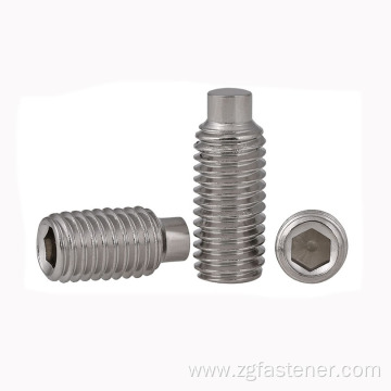 Stainless steel Hexagon socket set screws with dog point